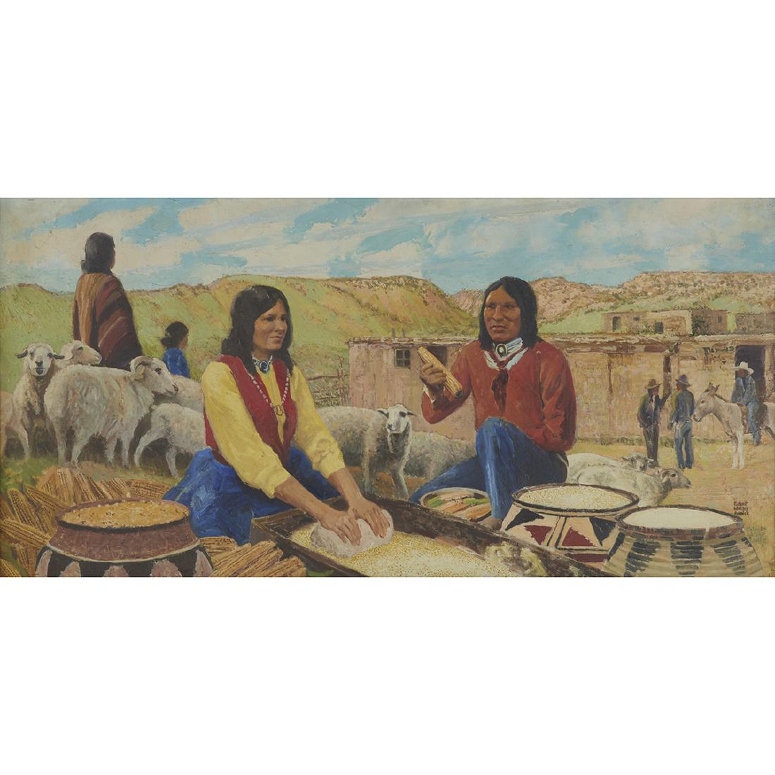 Robert Wesley Amick, Indian Woman Making Tortilla (1 of 2)