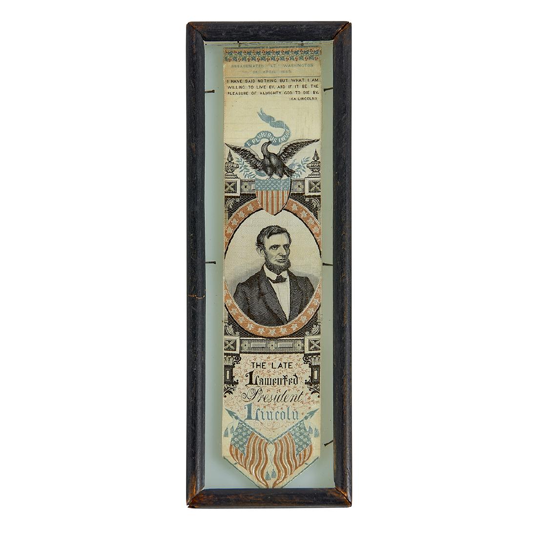Abraham Lincoln: Stevensgraph Memorial Ribbon (1 of 2)