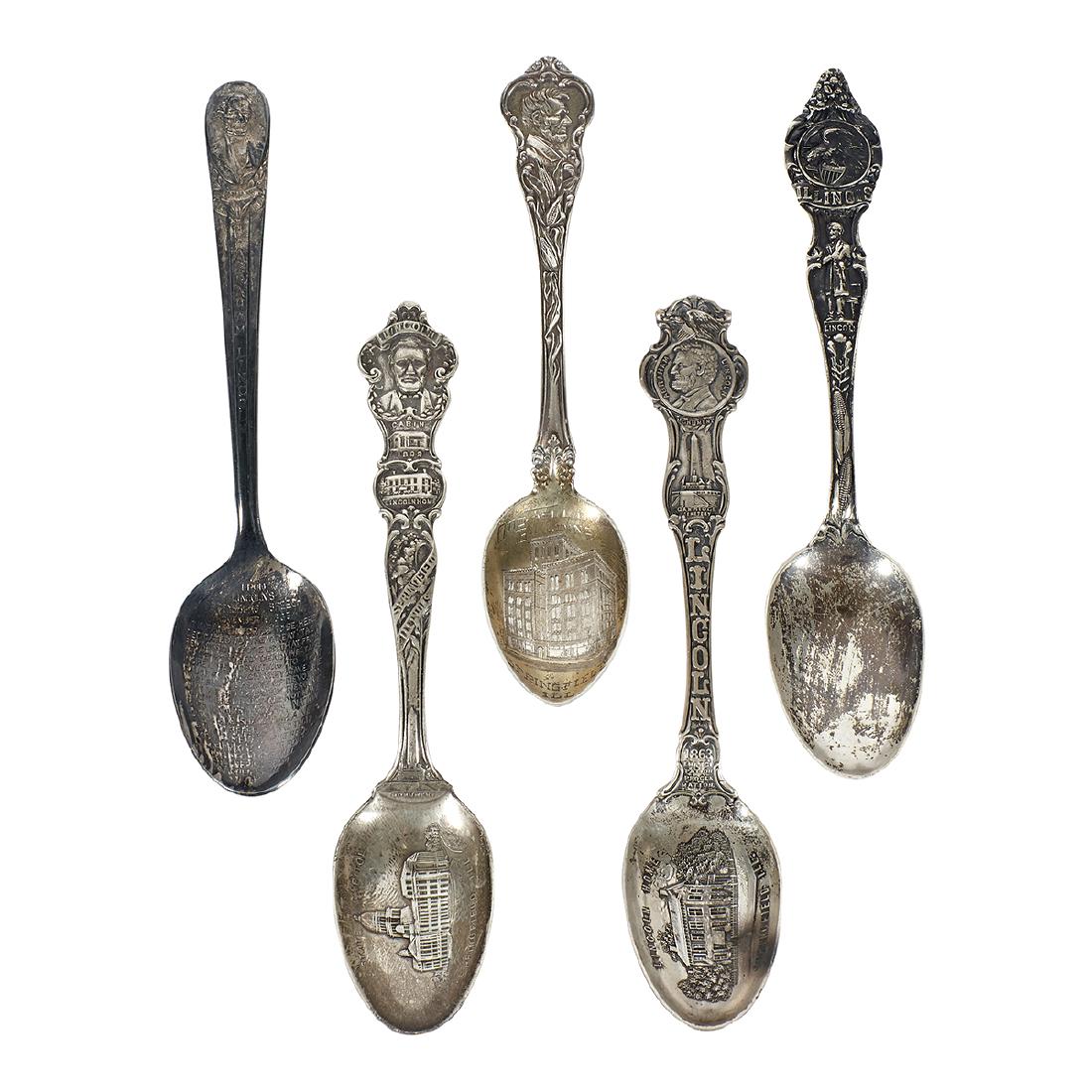 Abraham Lincoln (5) Souvenir Spoons (1 of 2)
