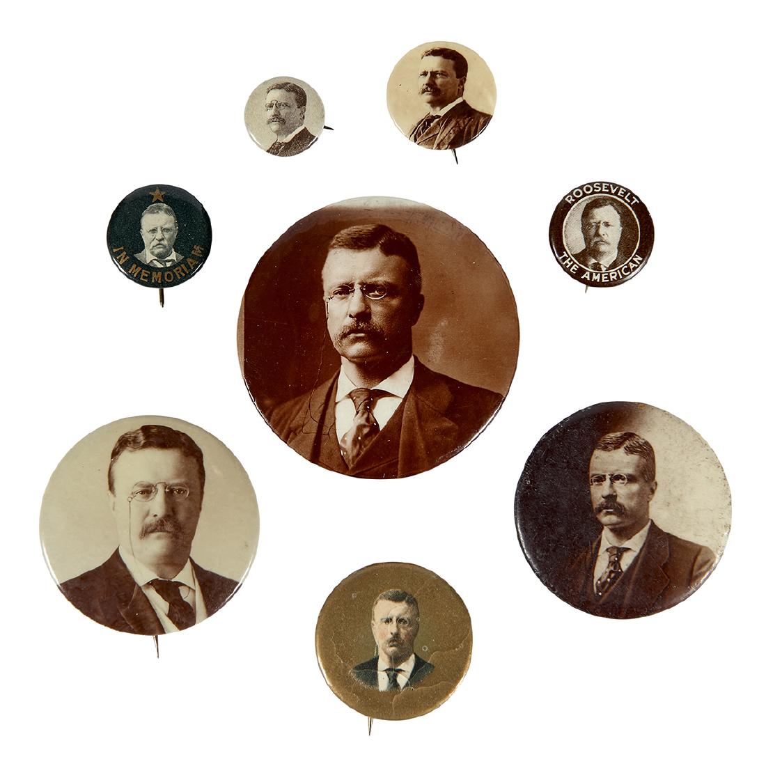 Theodore Roosevelt, Group of (8) Photo Pins (1 of 2)