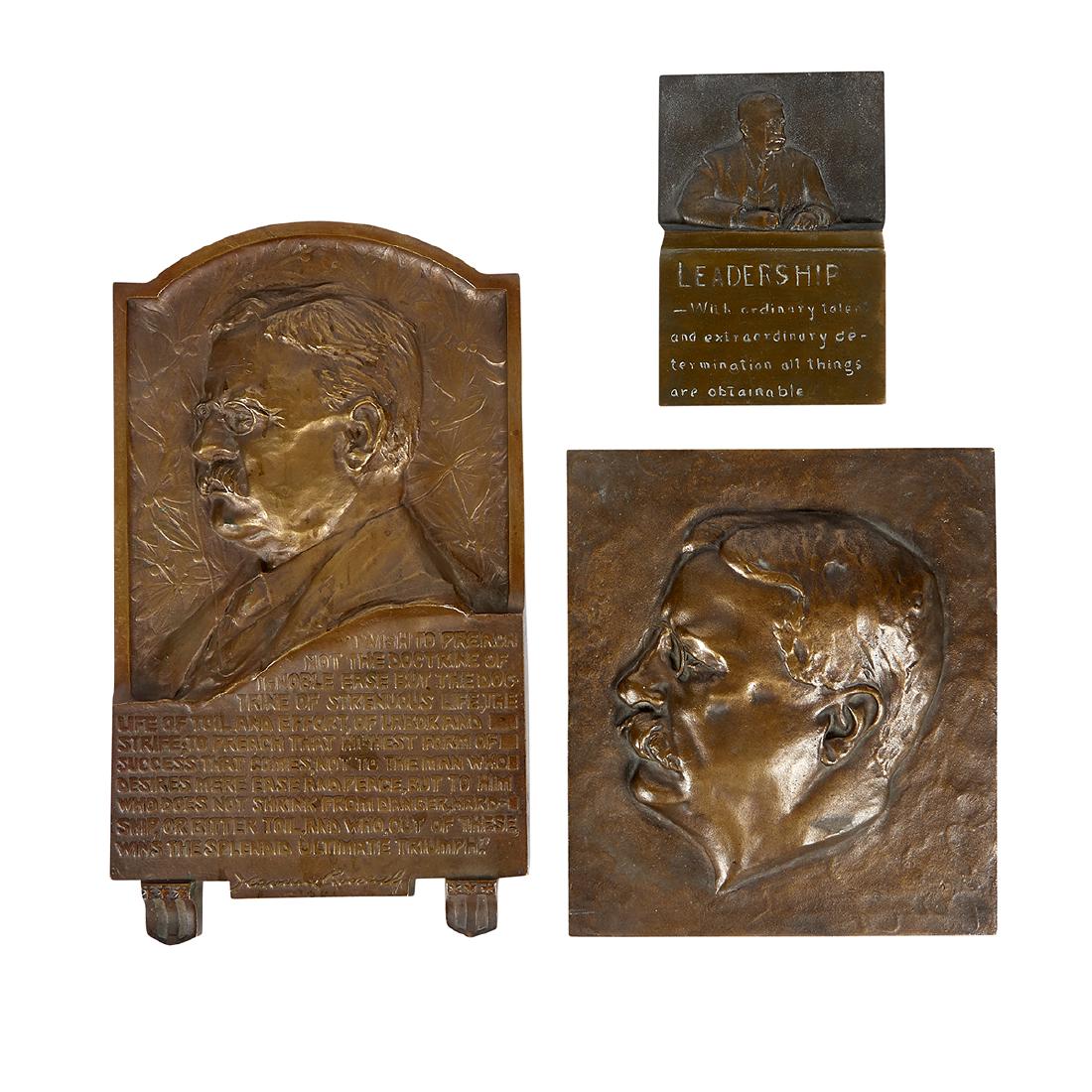 Theodore Roosevelt (3) Bronze Relief Plaques (1 of 1)