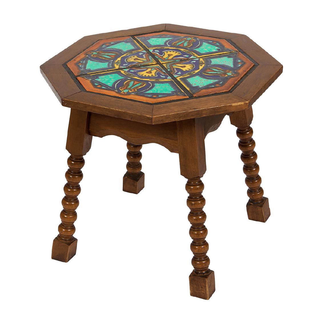 Taylor Tile Co. octagonal tile-top table (1 of 2)