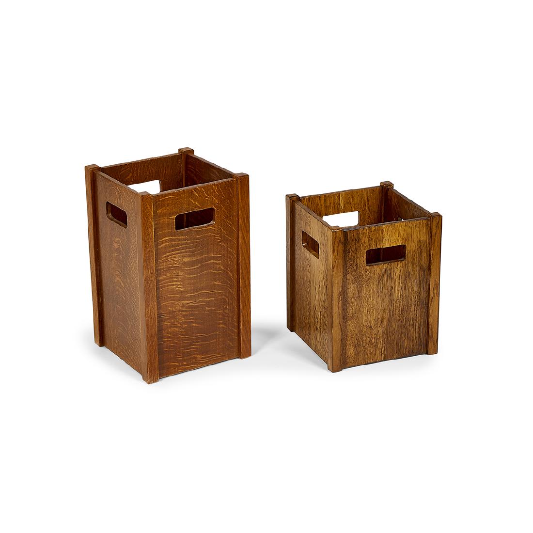 Contemporary Arts & Crafts waste baskets, two (1 of 1)