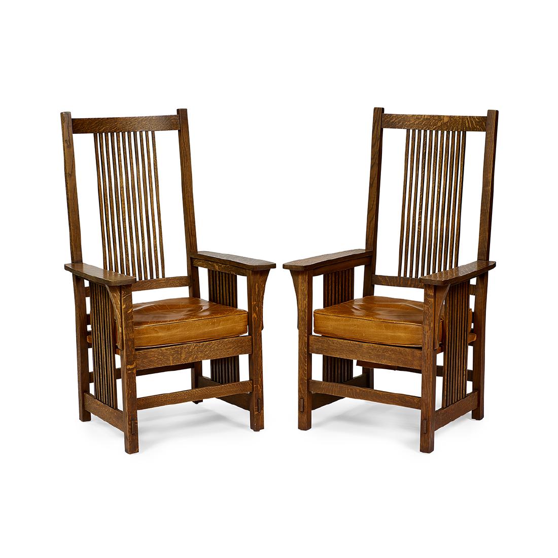 Warren Hile Studio spindle armchairs, pair (1 of 1)