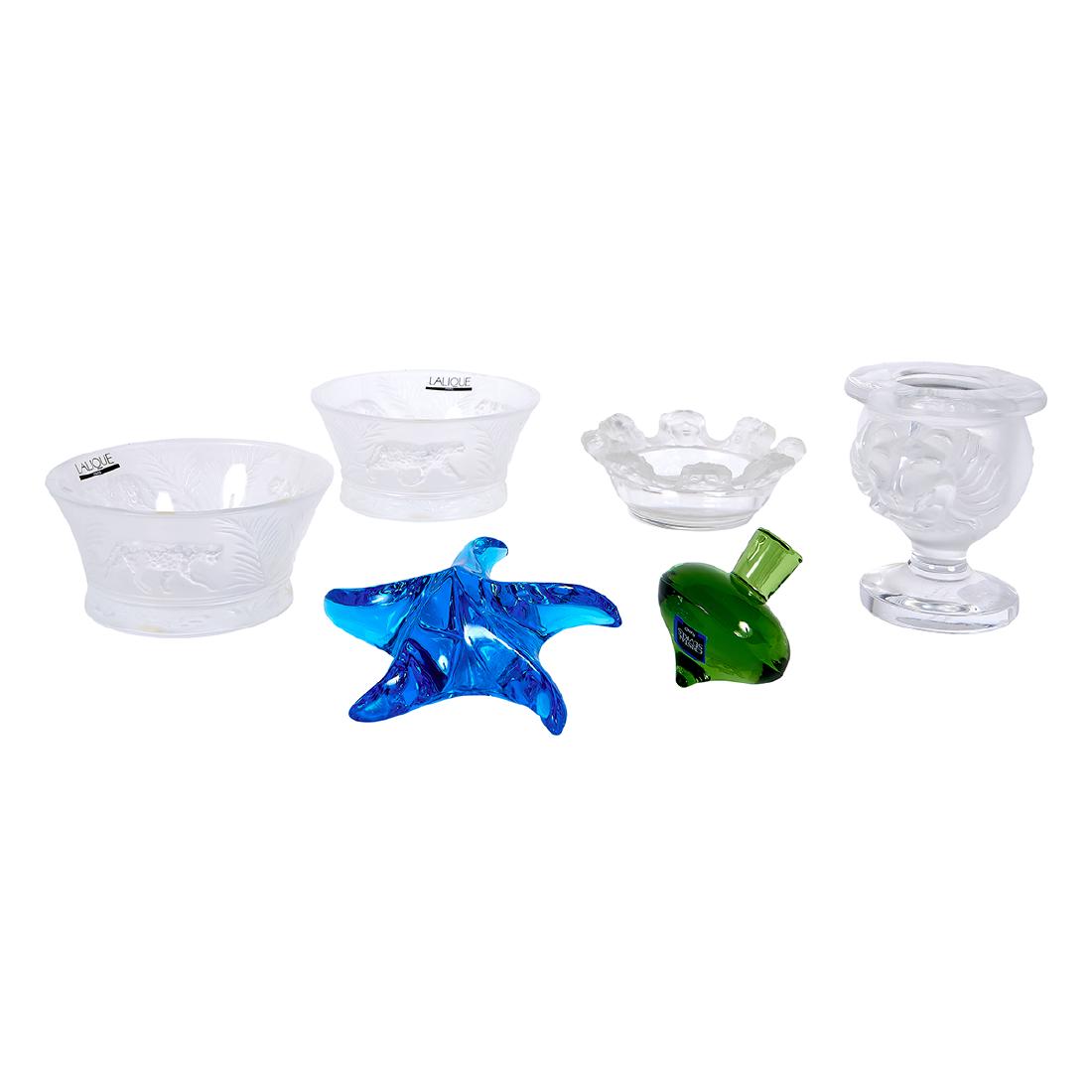 Lalique Jungle candlesticks, pair, smoking set (1 of 2)