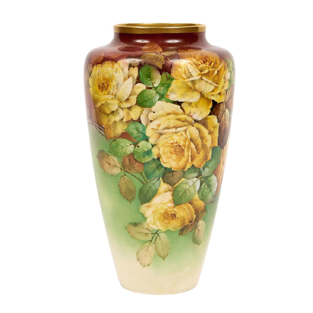 Willets Belleek Yellow Roses vase (1 of 4)