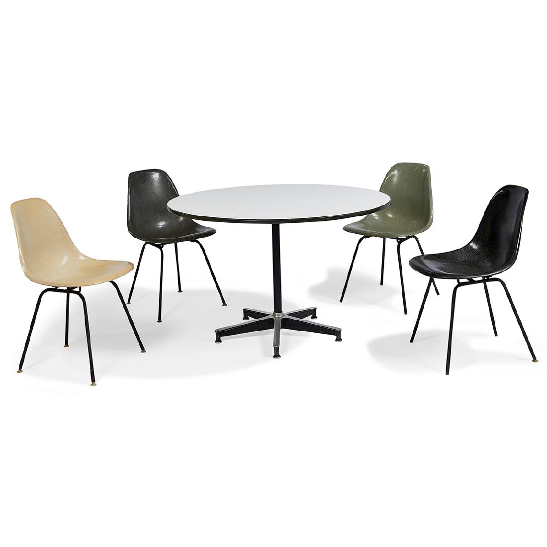 Eames for Herman Miller chairs, four, with table (1 of 1)