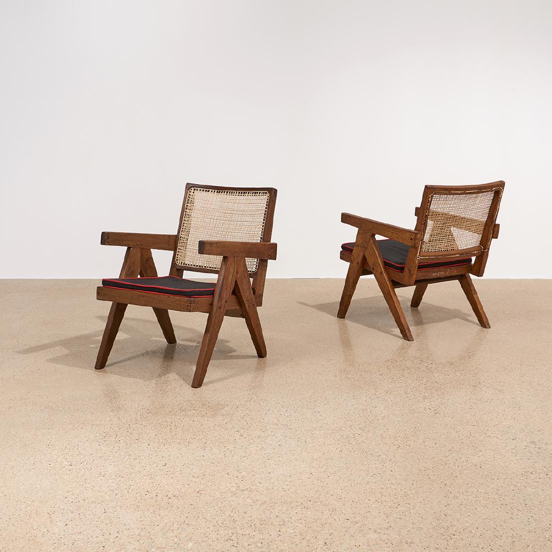Pierre Jeanneret Low Lounge Chairs, pair (1 of 6)