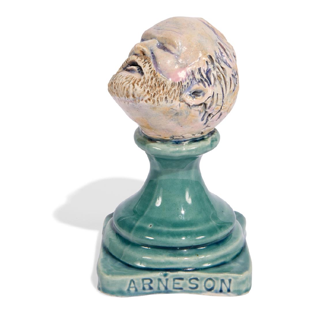 Robert Arneson, Self Portrait: Robert Arneson (American, 1930-1992) Self Portrait, 1977 ceramic 5"h x 3"w x 3"d Provenance: Allan Frumkin Gallery Acquired from the above by the present owner Property from the Collection of The Rev.