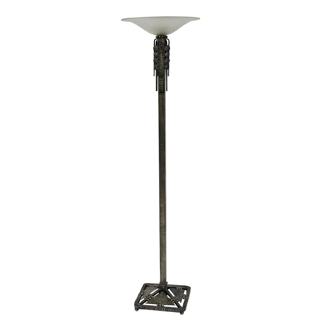 In the Style of Edgar Brandt torchiere floor lamp (1 of 3)