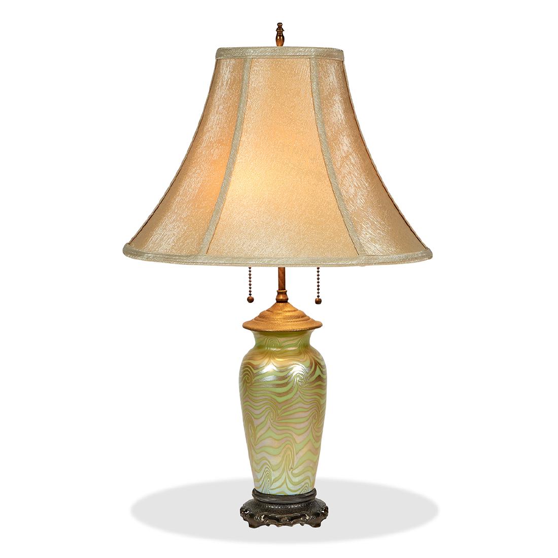 Attr. to Vineland Flint Glass Works table lamp (1 of 2)
