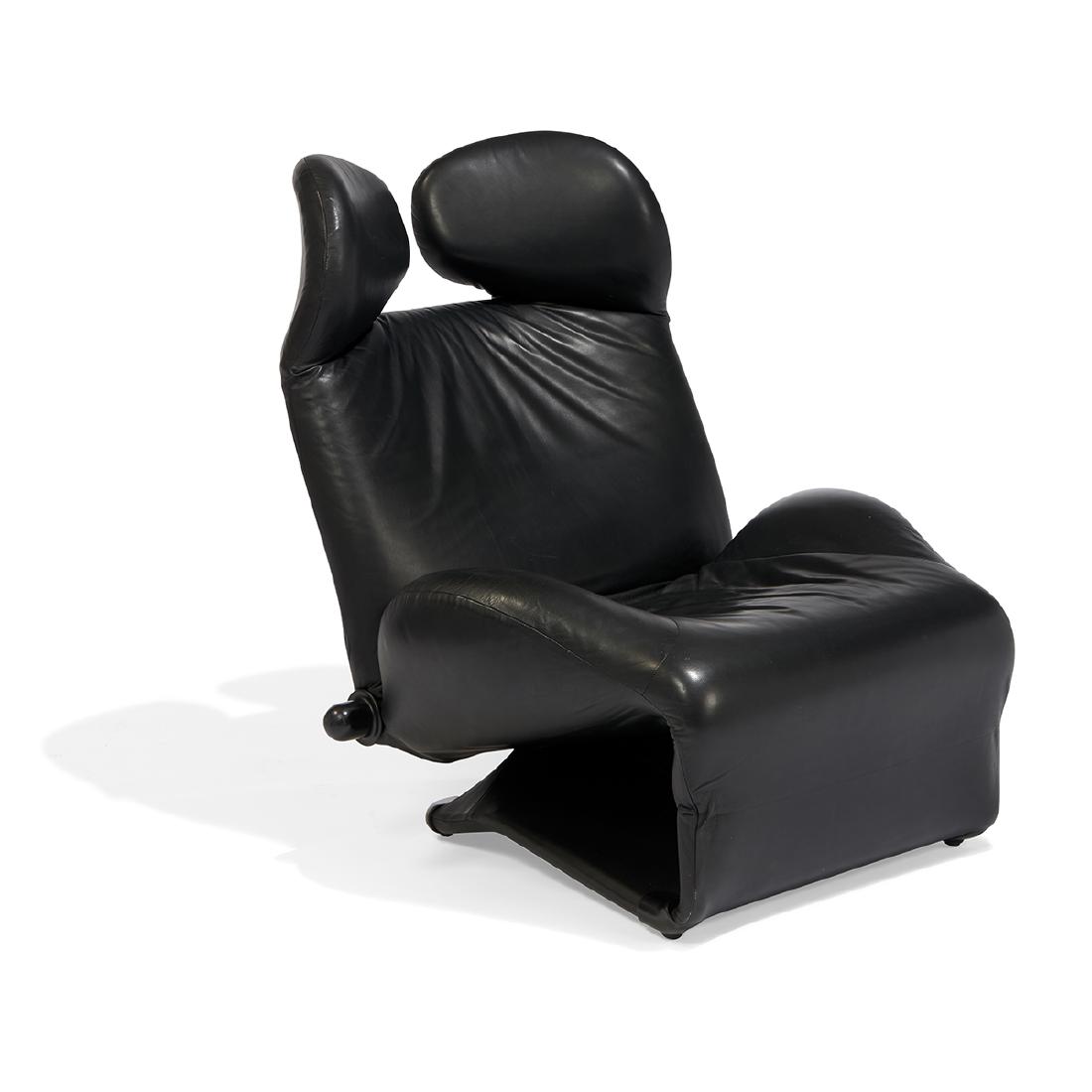 Toshiyuki Kita for Cassina Wink chair: Toshiyuki Kita (b. 1942) for Cassina Wink chair Italy leather unsigned 29"w x 27"d x 39 1/2"h