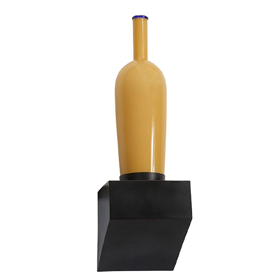 Benjamin P. Moore Vase light sconce: Benjamin P. Moore (b. 1952) Vase light sconce Seattle, Washington, 1996 glass, bronze unsigned custom-made for a wine cellar; wine bottle-form glass shade 7 1/4"w x 7"d x 23"h overall