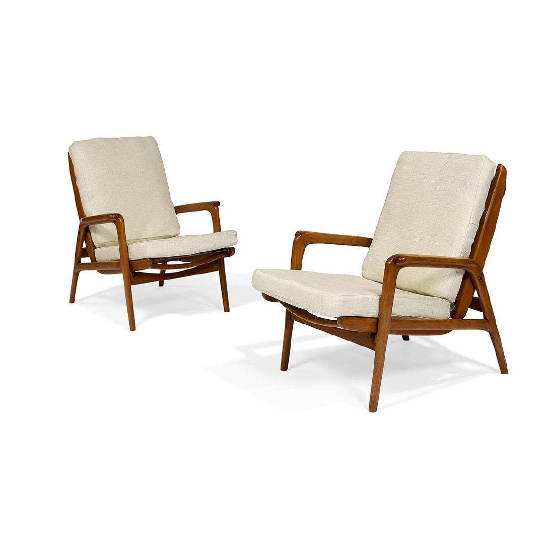 Italian Modern Design wooden lounge chairs (1 of 2)
