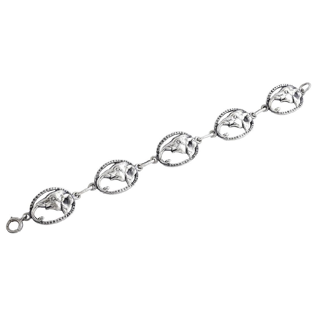 Jo (Joseph) Michels sterling Elephants bracelet: Jo (Joseph) Michels (b. 1893) Elephants bracelet New York, New York sterling silver stamped marks 5/8"w x 6 5/8"l Provenance: The Paul & Terry Somerson Collection of 20th and 21st Century Metalwork an
