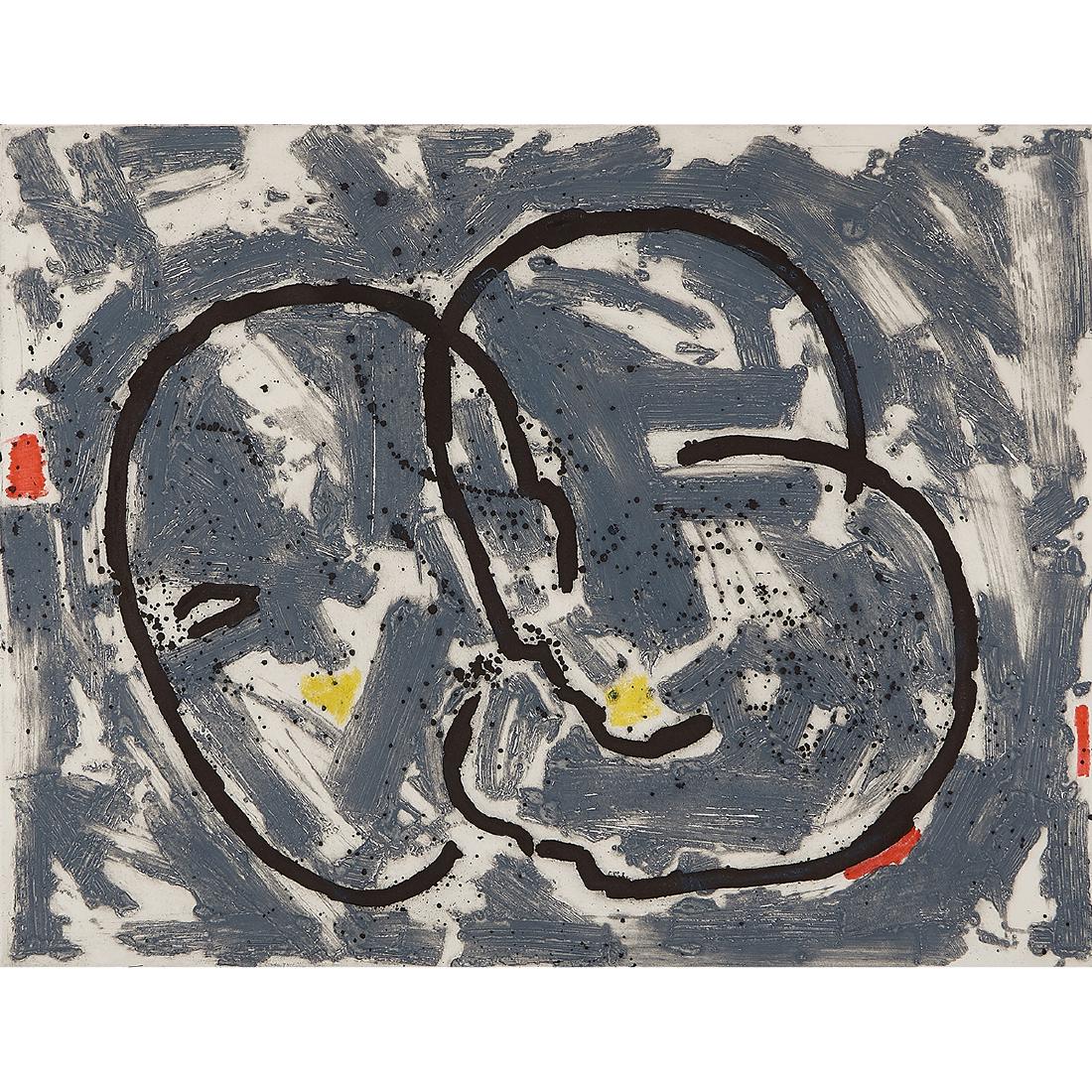 Rafael Canogar, Untitled, color lithograph: Rafael Canogar (Spanish, b. 1935) Untitled color lithograph signed bottom right 19 1/2" x 25"; sheet: 29 1/2" x 41 5/16"