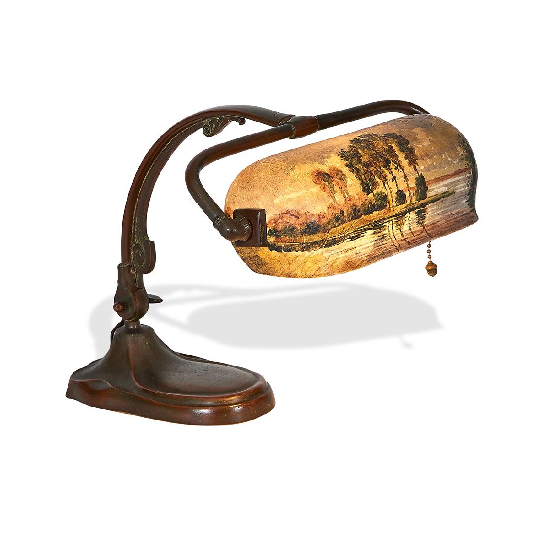 Handel chipped ice painted piano lamp, #6858 (1 of 3)