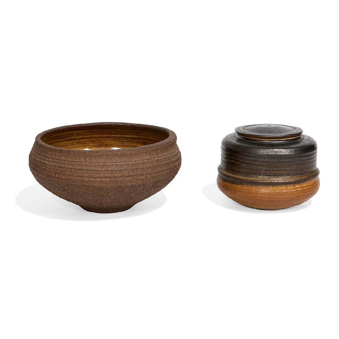 Karen Karnes lidded vessel and bowl bowl (1 of 3)