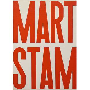 Paul Schuitema Mart Stam lithograph: Paul Schuitema (1897-1973) Mart Stam lithograph Netherlands, circa 1960 lithograph unsigned Dutch poster advertising an exhibit of the works of Mart Stam 39 5/16" x 27 9/16"