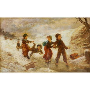 Augustus Edwin Mulready Winter, 1875: Augustus Edwin Mulready (British, 1844-1905) Winter, 1875 oil on canvas 19 7/8" x 32 1/4"