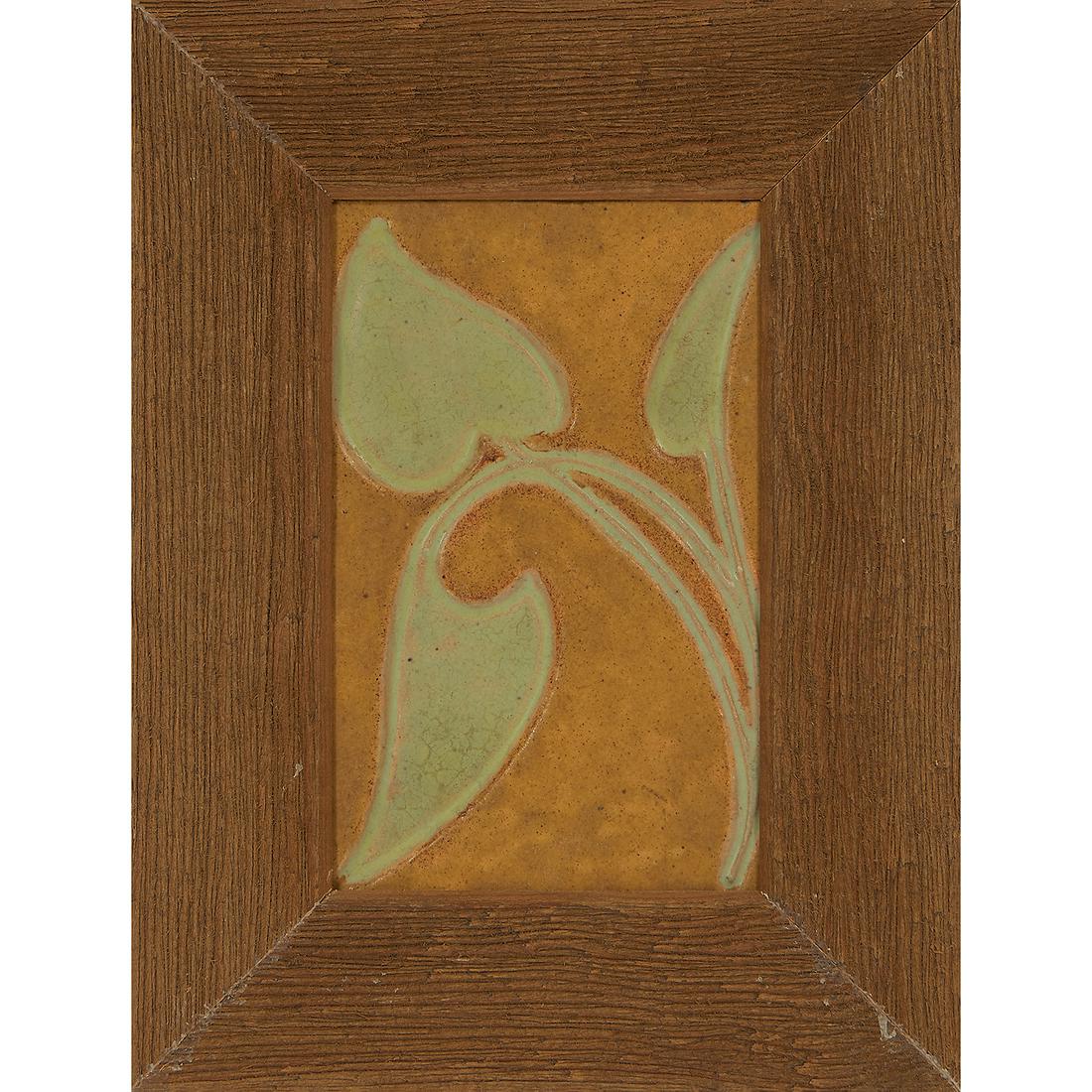 Owens Pottery Co. swirling leaf tile (1 of 1)