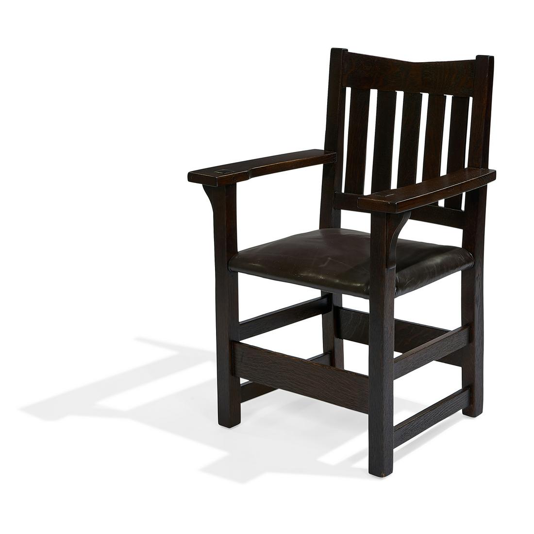 Gustav Stickley early V-back armchair, #354 (1 of 1)