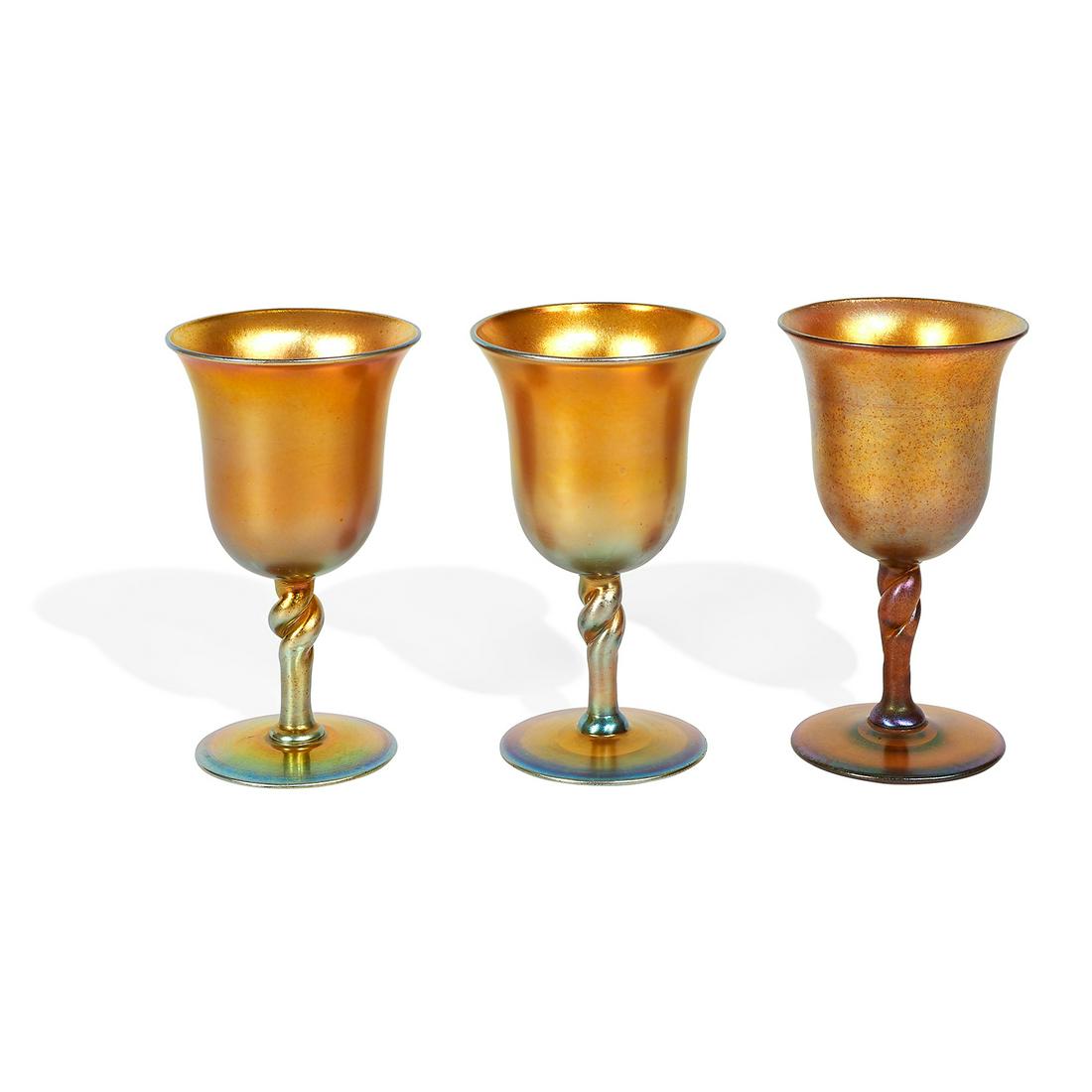 Steuben Glass Works goblets, #2361, set of three (1 of 2)