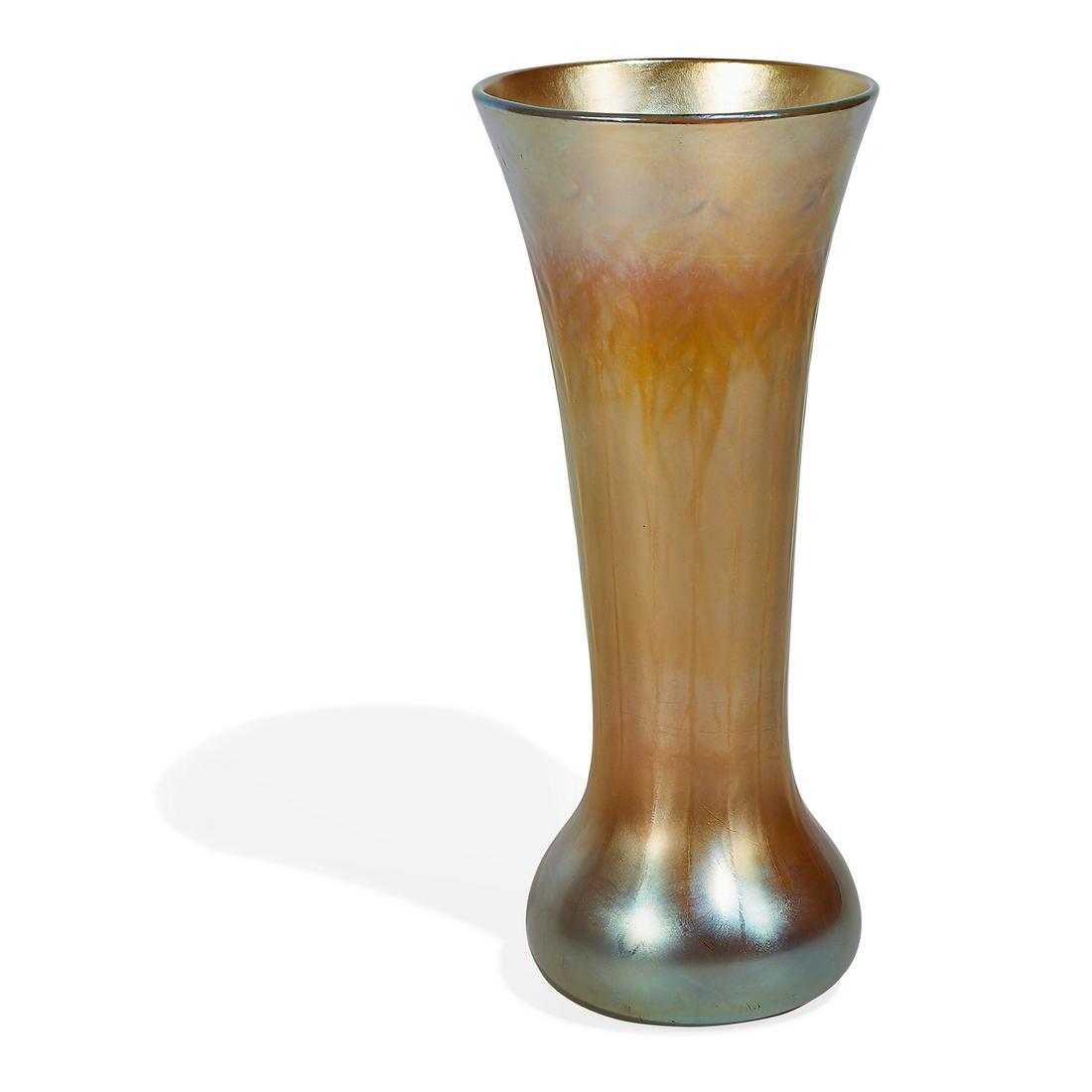 Louis Comfort Tiffany tall flared vase, #5-8155 N 1811 (1 of 2)