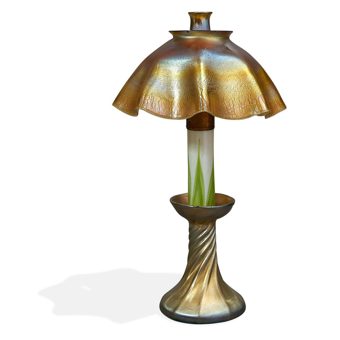 Louis Comfort Tiffany candlestick lamp, #5545 (1 of 2)