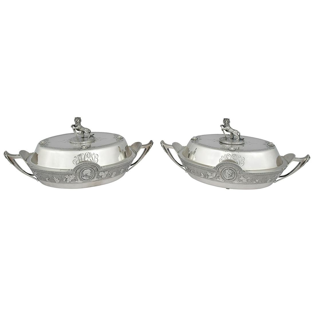 Gorham Mfg. Co. vegetable dishes, pair (1 of 3)