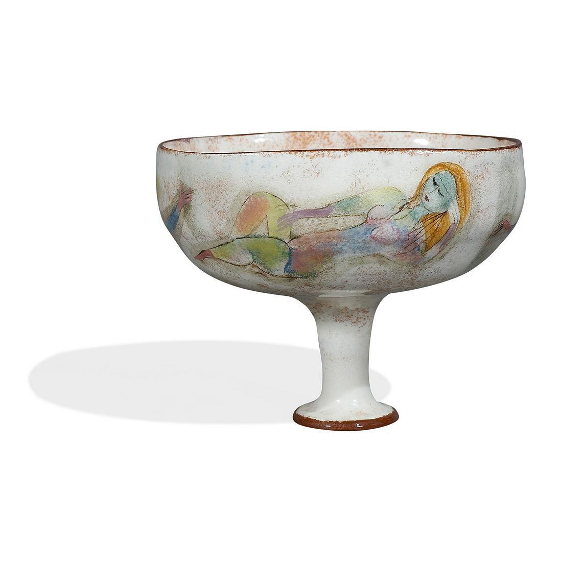 Polia Pillin footed bowl decorated with women (1 of 5)