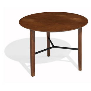 Lewis Butler for Knoll Associates side table: Lewis Butler (1924-2001) for Knoll Associates side table New York, New York, 1960s walnut, steel paper Knoll label 23 3/4"dia x 19"h