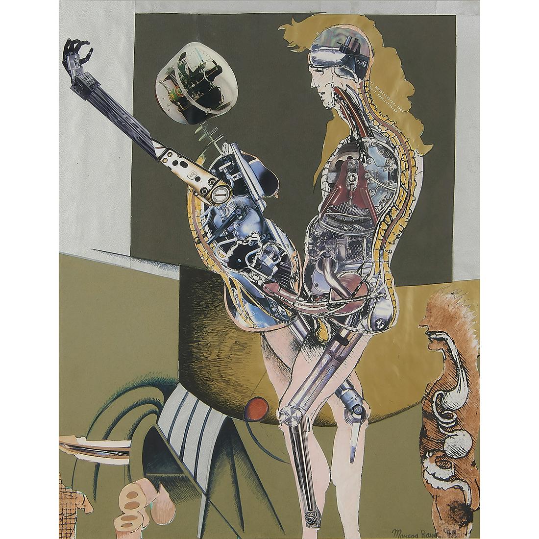 Marcos Raya, Untitled, mixed media with collage (1 of 2)