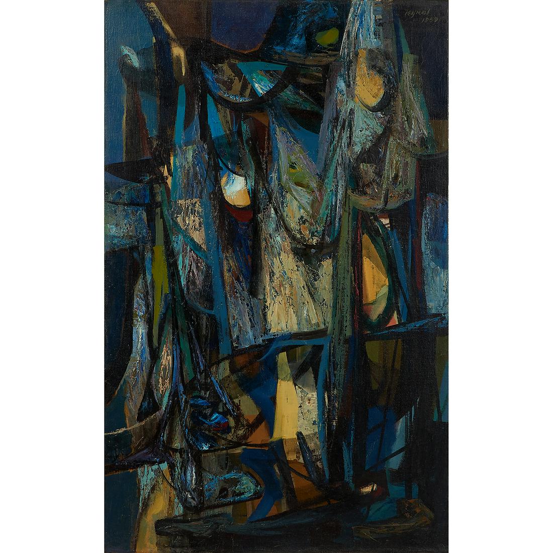 John Teyrel, Abstraction, 1959, oil on canvas (1 of 2)