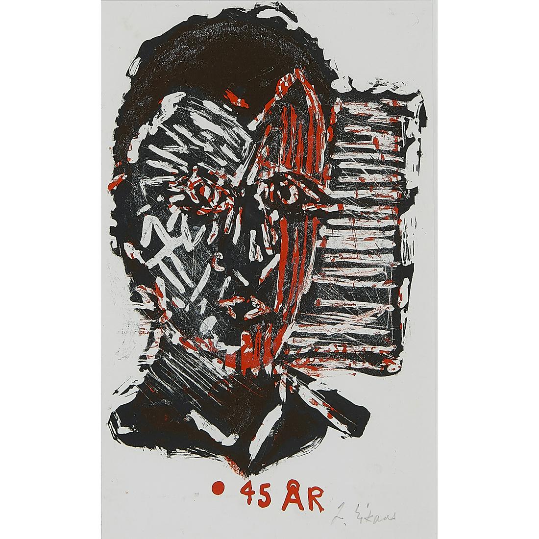 Ludvig Eikaas, 45 AR, color lithograph (1 of 2)