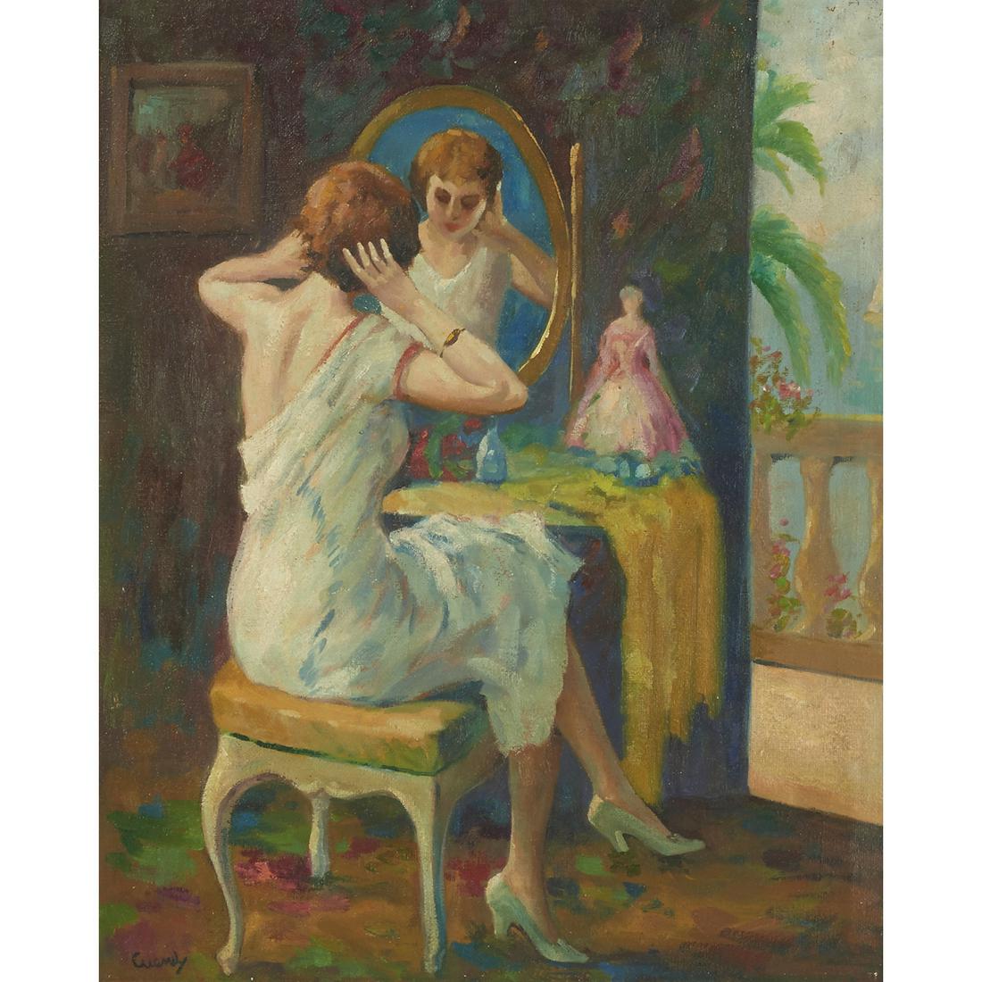 Edward Alfred Cuceul, Seated Woman in Mirror (1 of 2)