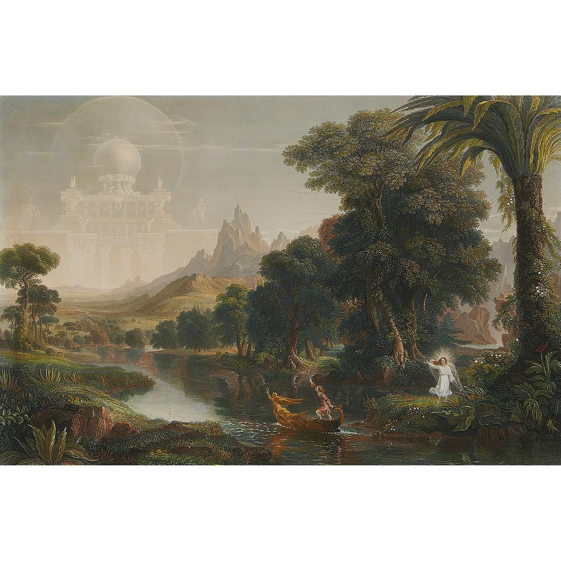 James Smillie, After Thomas Cole, Voyage of Life: James Smillie (American, 1833-1885) After Thomas Cole (American, 1801-1848), Voyage of Life: Youth, circa 1860 engraving 19 3/8" x 26 1/8"