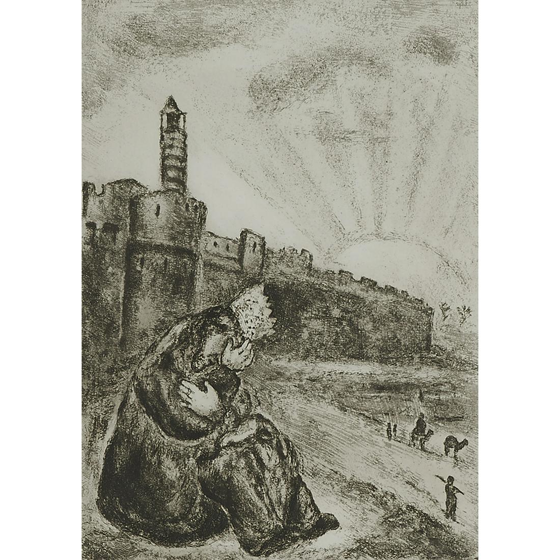 Marc Chagall, David Mourns Absalom, etching (1 of 2)