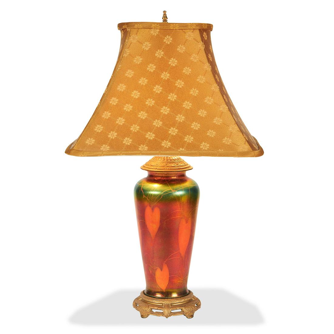 American Art Glass Heart and Vine table lamp (1 of 2)