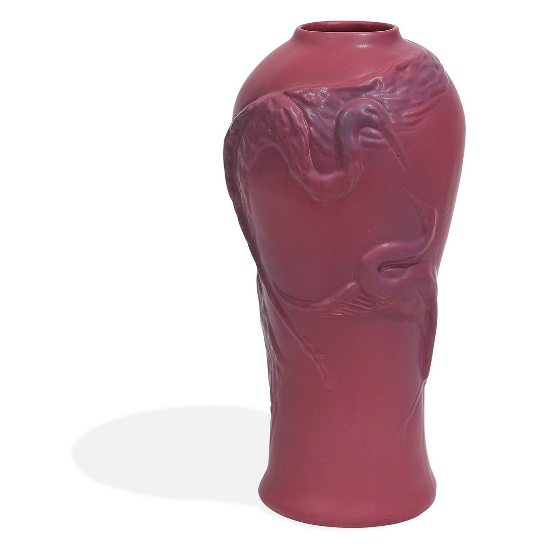 Van Briggle Pottery Stork vase (1 of 4)