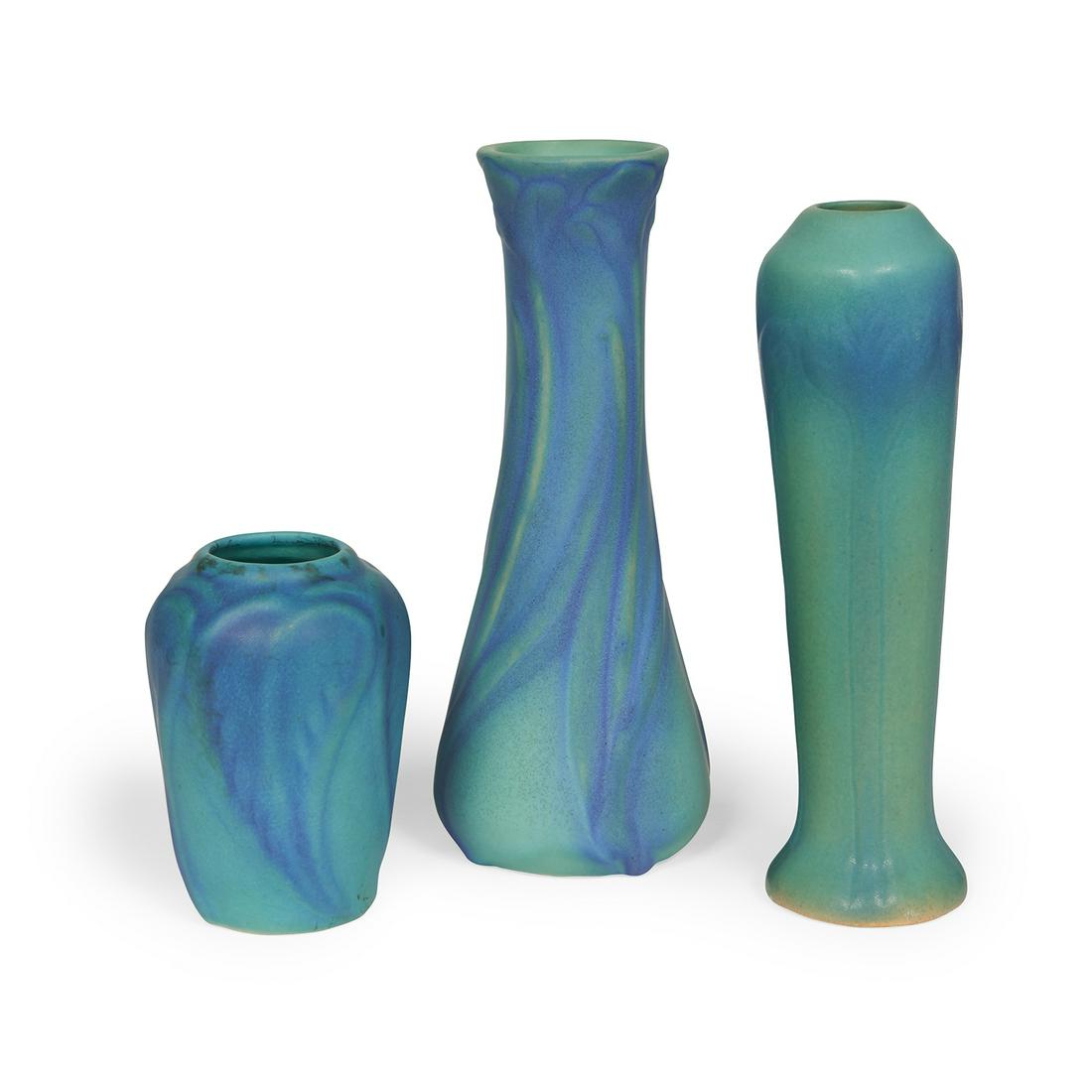 Van Briggle Pottery vases, three (1 of 4)