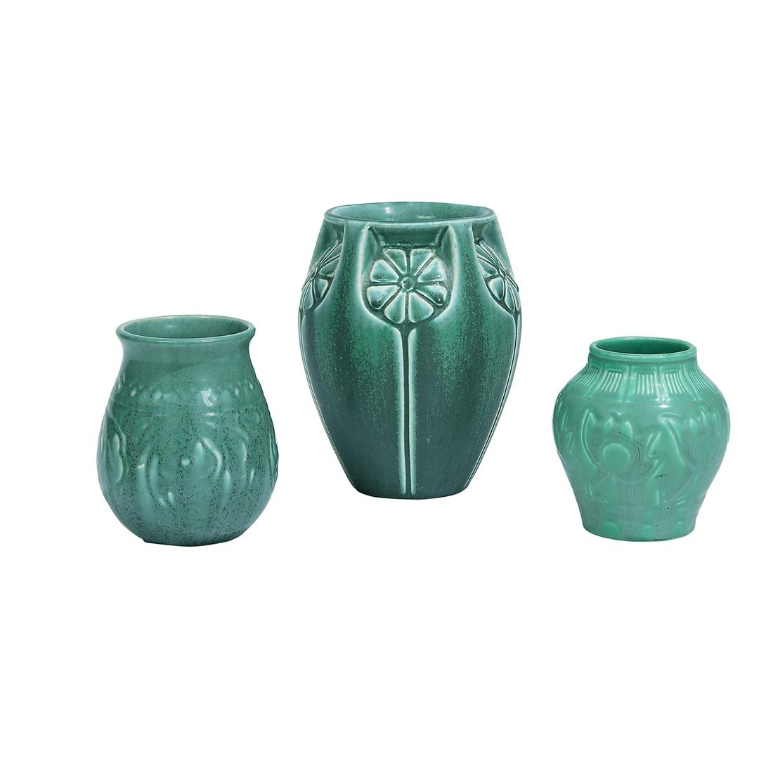 Rookwood Pottery vases: #2874, 2955, 2380 (1 of 2)