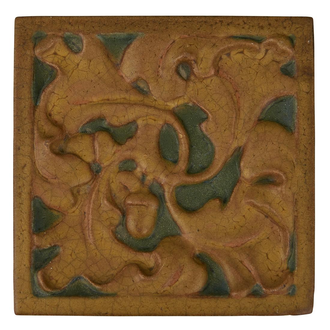 Rookwood Faience Oak Leaf tile, #682 (1 of 2)