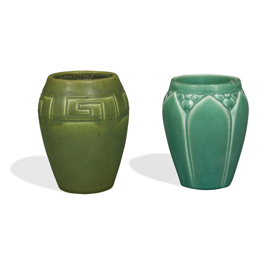 Rookwood Pottery ovoid vases, two: #942E, #2090 (1 of 2)