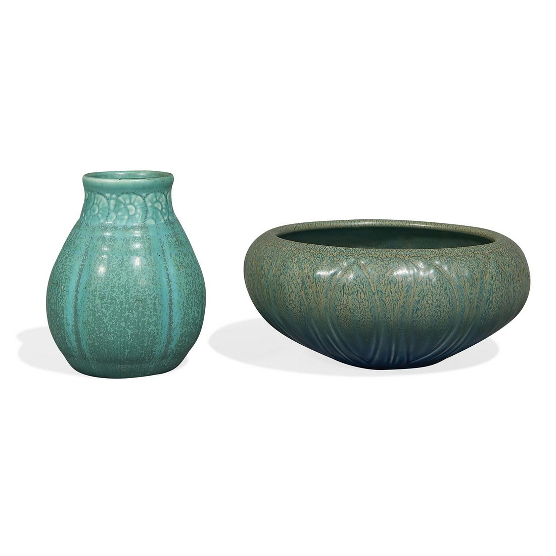 Rookwood Pottery ovoid vase with a floral band (1 of 2)