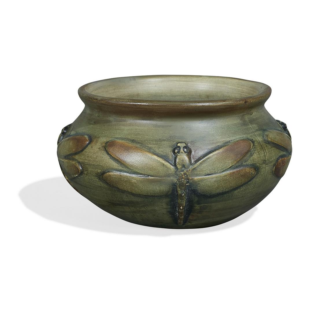 Weller Pottery Co. Kenova dragonfly bowl (1 of 3)