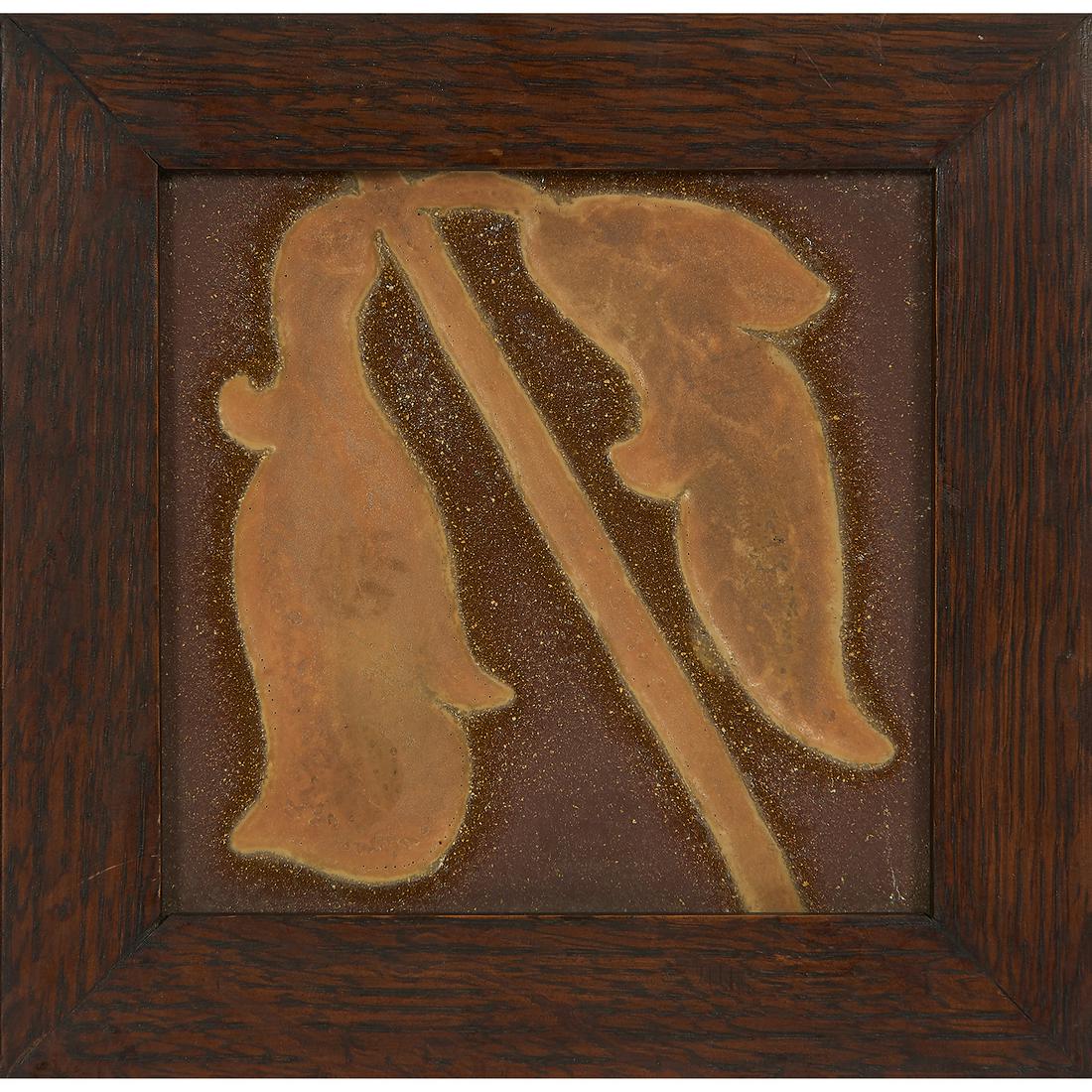 American Arts & Crafts floral tile (1 of 1)