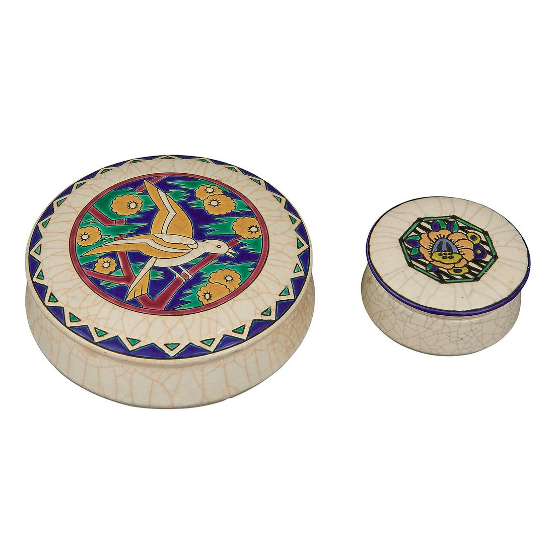 Longwy dresser boxes, two (1 of 2)