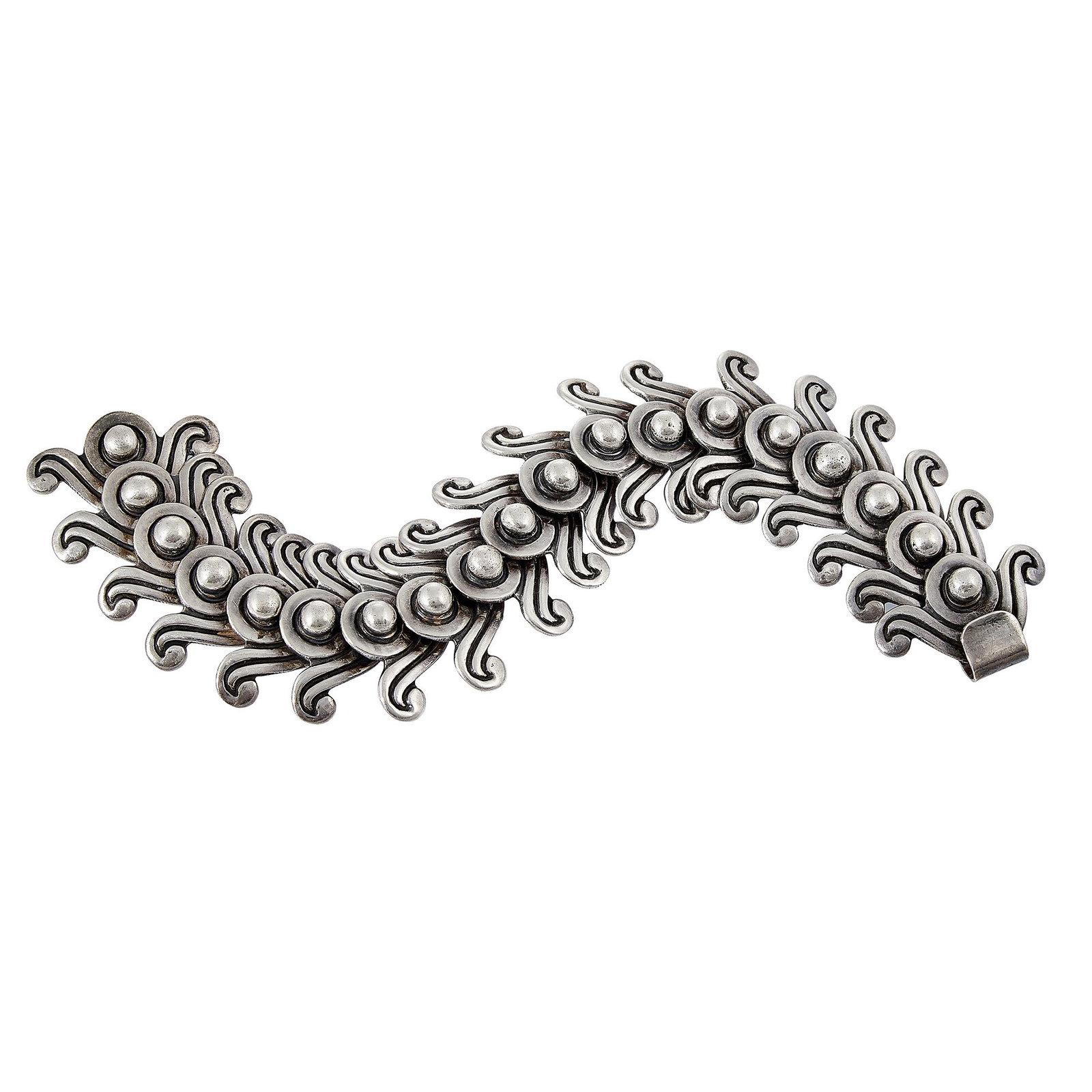 Los Castillo bracelet, #263: Los Castillo bracelet, #263 Taxco, Mexico sterling silver stamped marks 1 1/16"w x 6 3/4"l