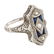 Belais Art Deco diamond, synthetic sapphire ring